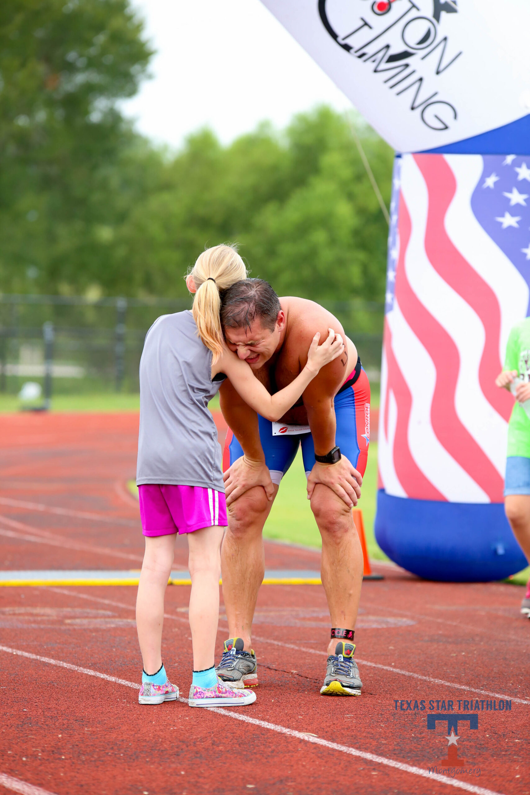 Texas Star Triathlon Montgomery finish line, emotion