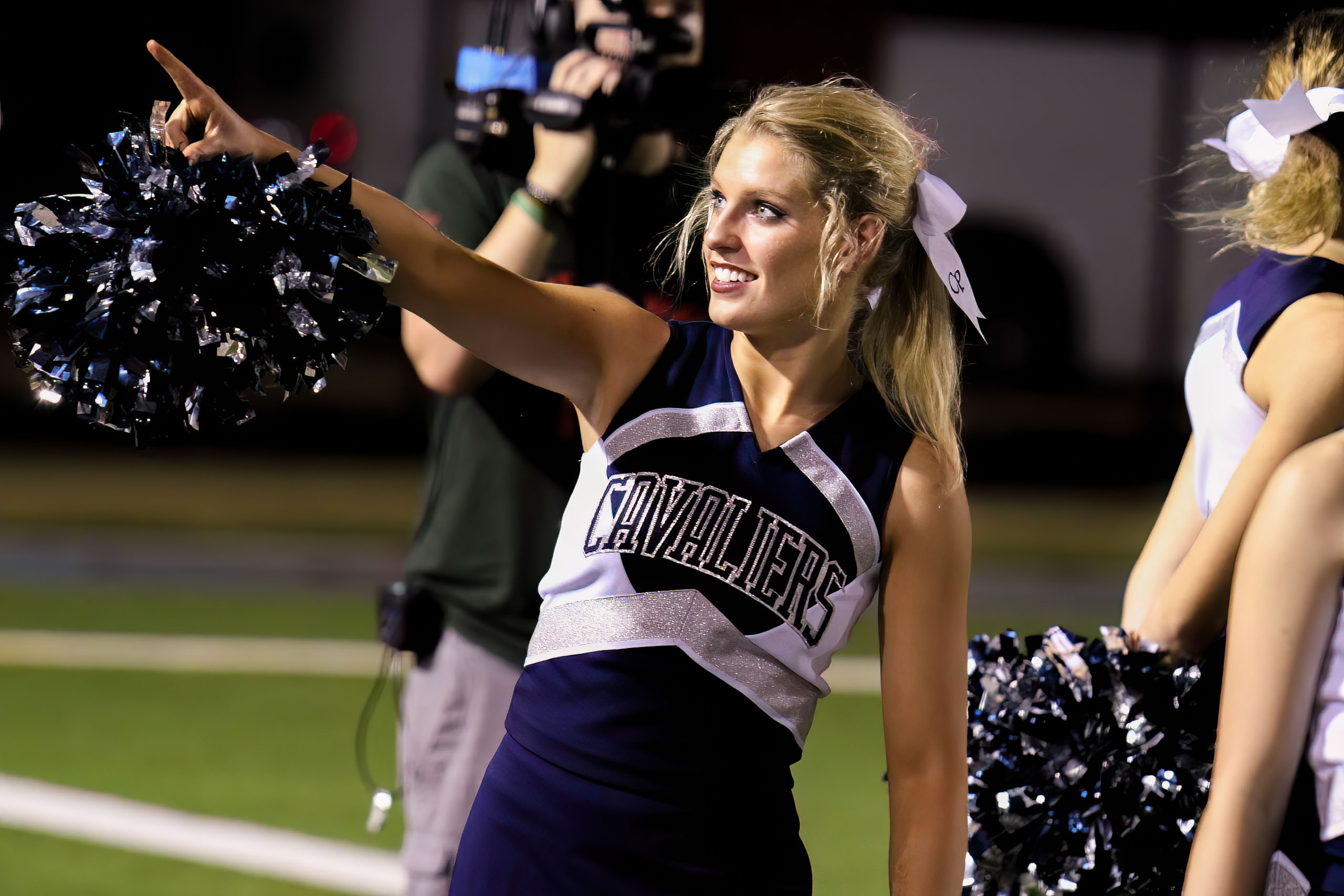 Senior photo, cheer leader, high school football, The Woodlands College Park High School Cavaliers, CP Cavaliers, CP Cheer, Friday Night Lights, Cheer, Woodforest Bank Stadium, Woodforest Stadium, Football